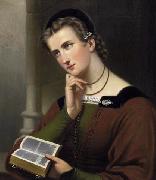 Portrait of a young woman with Bible